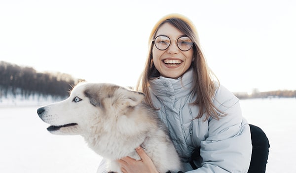 Husky in winter